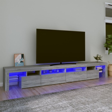 Mueble de TV con luces LED gris Sonoma 260x36,5x40 cm de , Muebles TV - Ref: Foro24-3152824, Precio: 189,99 €, Descuento: %