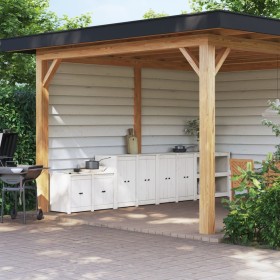 Outdoor-Küchenmöbel 3-teilig aus massivem weißem Kiefernholz von , Küchenschränke - Ref: Foro24-3196143, Preis: 630,36 €, Rab...