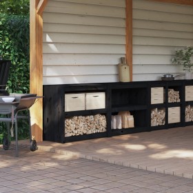 Outdoor kitchen furniture 2 pieces solid black pine wood by , Kitchen cabinets - Ref: Foro24-3196148, Price: 405,99 €, Discou...