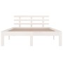 Estructura de cama doble pequeña madera maciza blanca 120x190cm de , Camas y somieres - Ref: Foro24-814725, Precio: 129,39 €,...