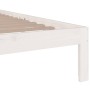 Estructura de cama doble pequeña madera maciza blanca 120x190cm de , Camas y somieres - Ref: Foro24-814725, Precio: 129,39 €,...