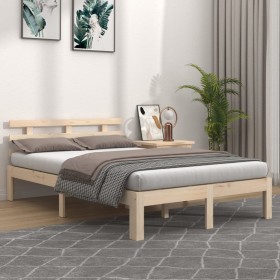 Solid wood bed frame 150x200 cm by , Beds and slatted bases - Ref: Foro24-814759, Price: 115,99 €, Discount: %