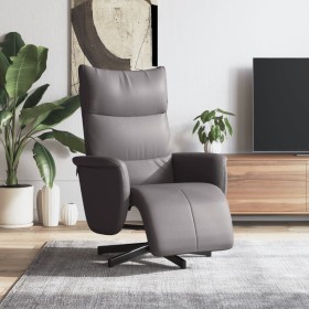 Sillón reclinable con reposapiés cuero sintético gris de , Sillones - Ref: Foro24-356587, Precio: 211,99 €, Descuento: %