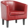 Sillón cuero sintético rojo tinto de , Sillones - Ref: Foro24-356489, Precio: 148,99 €, Descuento: %