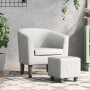 Sillón con taburete cuero sintético blanco de , Sillones - Ref: Foro24-356494, Precio: 155,99 €, Descuento: %