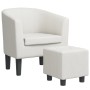 Sillón con taburete cuero sintético blanco de , Sillones - Ref: Foro24-356494, Precio: 155,99 €, Descuento: %