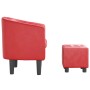 Red synthetic leather armchair with stool by , Armchairs - Ref: Foro24-356496, Price: 155,99 €, Discount: %