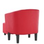 Red synthetic leather armchair with stool by , Armchairs - Ref: Foro24-356496, Price: 155,99 €, Discount: %