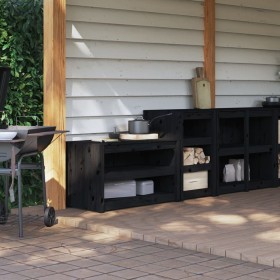 Outdoor kitchen furniture, 2 pieces, solid black pine wood by , Kitchen cabinets - Ref: Foro24-3196132, Price: 281,00 €, Disc...