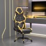 Gaming chair with massage and footrest black gold synthetic leather by , Gaming chairs - Ref: Foro24-345436, Price: 140,84 €,...