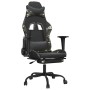 Silla gaming masaje reposapiés cuero sintético negro camuflaje de , Sillones para videojuegos - Ref: Foro24-345422, Precio: 1...