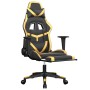 Gaming chair with massage and footrest black gold synthetic leather by , Gaming chairs - Ref: Foro24-345436, Price: 140,84 €,...