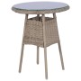 Garden table and 3-piece chair set with brown synthetic rattan cushions. by vidaXL, Garden sets - Ref: Foro24-44149, Price: 2...