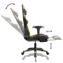 Silla gaming masaje y reposapiés cuero sintético negro dorado de , Sillones para videojuegos - Ref: Foro24-345436, Precio: 14...