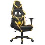 Gaming chair with massage and footrest black gold synthetic leather by , Gaming chairs - Ref: Foro24-345436, Price: 140,84 €,...