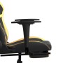 Gaming chair with massage and footrest black gold synthetic leather by , Gaming chairs - Ref: Foro24-345436, Price: 140,84 €,...