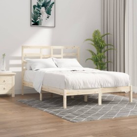 Solid pine wood bed frame 160x200 cm by , Beds and slatted bases - Ref: Foro24-3105805, Price: 126,99 €, Discount: %