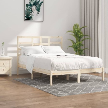 Estructura de cama de madera maciza de pino 160x200 cm de , Camas y somieres - Ref: Foro24-3105805, Precio: 124,86 €, Descuen...