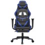 Gaming-Stuhl mit Massage und Fußstütze aus schwarz-blauem Kunstleder von , Gaming-Stühle - Ref: Foro24-345434, Preis: 145,99 ...