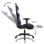 Silla gaming de masaje y reposapiés cuero sintético negro azul de , Sillones para videojuegos - Ref: Foro24-345434, Precio: 1...