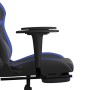 Silla gaming de masaje y reposapiés cuero sintético negro azul de , Sillones para videojuegos - Ref: Foro24-345434, Precio: 1...