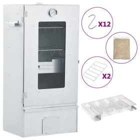 BBQ smoker oven with cold smoke generator galvanized steel by , Barbecues - Ref: Foro24-3200771, Price: 200,85 €, Discount: %