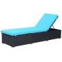 Lounger with black synthetic rattan cushion by vidaXL, Loungers - Ref: Foro24-44406, Price: 153,99 €, Discount: %