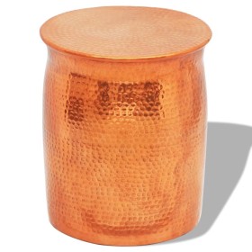 Copper-colored hammered aluminum stool/coffee table by , Side tables - Ref: Foro24-242325, Price: 99,84 €, Discount: %