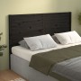 Solid black pine wood bed headboard 186x4x100 cm by , Headboards and footboards - Ref: Foro24-819039, Price: 102,47 €, Discou...