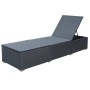 Lounger with black synthetic rattan cushion by vidaXL, Loungers - Ref: Foro24-44406, Price: 153,99 €, Discount: %