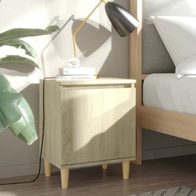 2 pcs bedside tables with Sonoma oak wood legs 40x30x50cm by vidaXL, Nightstands - Ref: Foro24-805822, Price: 52,66 €, Discou...