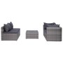 Set de muebles de jardín y cojines 5 pzas. ratán sintético gris de vidaXL, Conjuntos de jardín - Ref: Foro24-44160, Precio: 4...