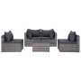 Set de muebles de jardín y cojines 5 pzas. ratán sintético gris de vidaXL, Conjuntos de jardín - Ref: Foro24-44160, Precio: 4...