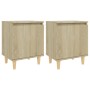 2 pcs bedside tables with Sonoma oak wood legs 40x30x50cm by vidaXL, Nightstands - Ref: Foro24-805822, Price: 52,99 €, Discou...