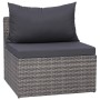 Set de muebles de jardín y cojines 5 pzas. ratán sintético gris de vidaXL, Conjuntos de jardín - Ref: Foro24-44160, Precio: 4...