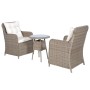 Garden table and chairs 3 pieces and brown synthetic rattan cushions by vidaXL, Garden sets - Ref: Foro24-44150, Price: 360,8...