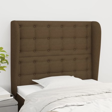 Headboard with dark brown fabric ears 93x23x118/128 cm by , Headboards and footboards - Ref: Foro24-3118375, Price: 72,99 €, ...