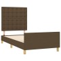 Estructura de cama con cabecero de tela marrón oscuro 90x190 cm de , Camas y somieres - Ref: Foro24-3125344, Precio: 132,65 €...