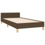 Estructura de cama con cabecero de tela marrón oscuro 90x190 cm de , Camas y somieres - Ref: Foro24-3125344, Precio: 132,65 €...