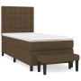 Box spring bed with dark brown fabric mattress 90x200 cm by , Beds and slatted bases - Ref: Foro24-3136888, Price: 395,48 €, ...