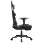 Silla gaming con reposapiés cuero sintético negro blanco de , Sillones para videojuegos - Ref: Foro24-3143681, Precio: 123,99...