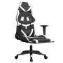 Silla gaming con reposapiés cuero sintético negro blanco de , Sillones para videojuegos - Ref: Foro24-3143681, Precio: 151,59...