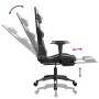 Silla gaming con reposapiés cuero sintético negro blanco de , Sillones para videojuegos - Ref: Foro24-3143681, Precio: 123,99...