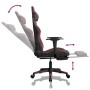 Silla gaming con reposapiés cuero sintético negro rojo tinto de , Sillones para videojuegos - Ref: Foro24-3143683, Precio: 11...