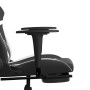 Gaming-Stuhl mit Fußstütze aus schwarzem weißem Kunstleder von , Gaming-Stühle - Ref: Foro24-3143681, Preis: 151,59 €, Rabatt: %