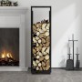 Firewood holder solid black pine wood 33.5x30x110 cm by , Firewood bags and holders - Ref: Foro24-822625, Price: 66,60 €, Dis...