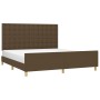 Estructura de cama con cabecero de tela marrón 180x200 cm de , Camas y somieres - Ref: Foro24-3125400, Precio: 234,15 €, Desc...