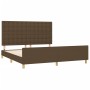 Estructura de cama con cabecero de tela marrón 180x200 cm de , Camas y somieres - Ref: Foro24-3125400, Precio: 234,15 €, Desc...