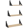 Wall shelves 3 pcs engineered wood Sonoma oak by , Shelves and shelves - Ref: Foro24-836319, Price: 22,72 €, Discount: %