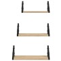 Wall shelves 3 pcs engineered wood Sonoma oak by , Shelves and shelves - Ref: Foro24-836319, Price: 22,72 €, Discount: %